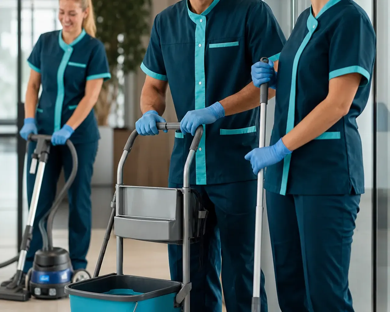 Lokaal schoonmaakteam van S.R. Schoonmaakbedrijf